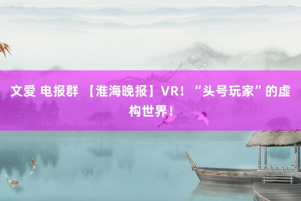 文爱 电报群 【淮海晚报】VR！“头号玩家”的虚构世界！