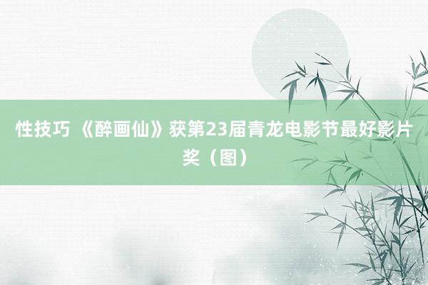 性技巧 《醉画仙》获第23届青龙电影节最好影片奖（图）