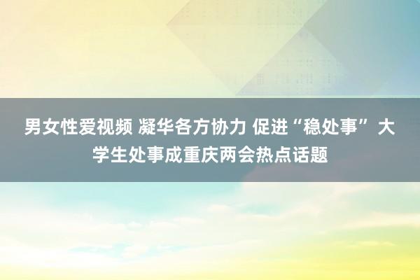 男女性爱视频 凝华各方协力 促进“稳处事” 大学生处事成重庆两会热点话题